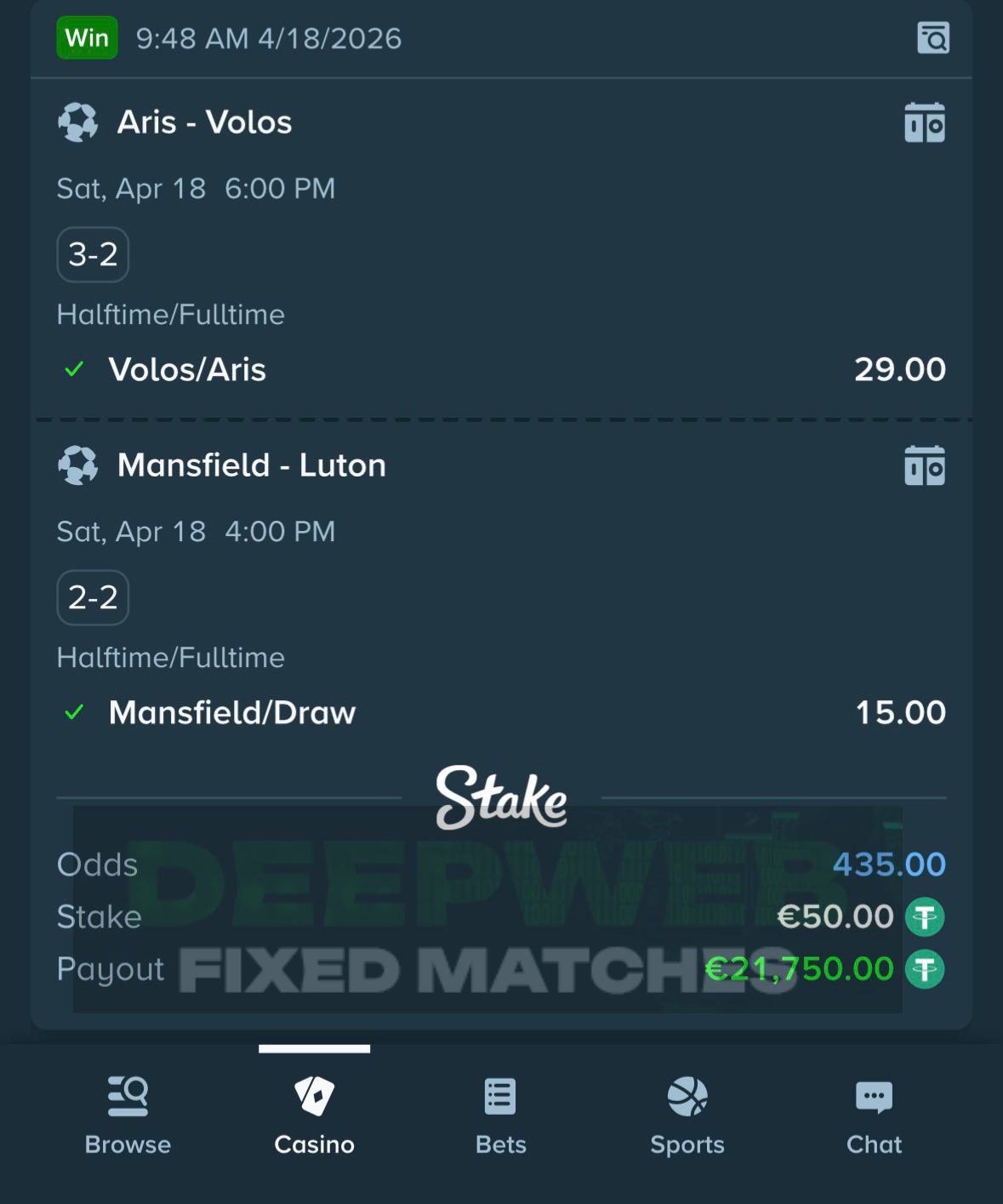 halftime fulltime fixed matches 18.04.2026