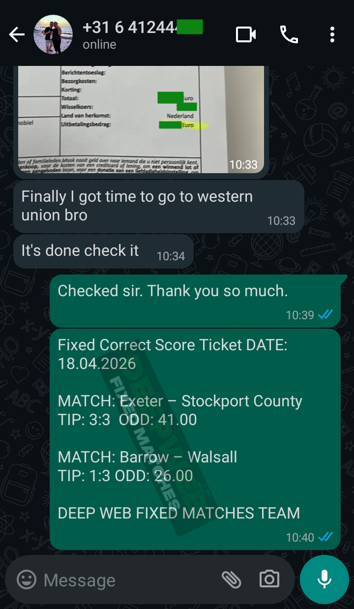 correct score fixed matches big odds 18.04.2026
