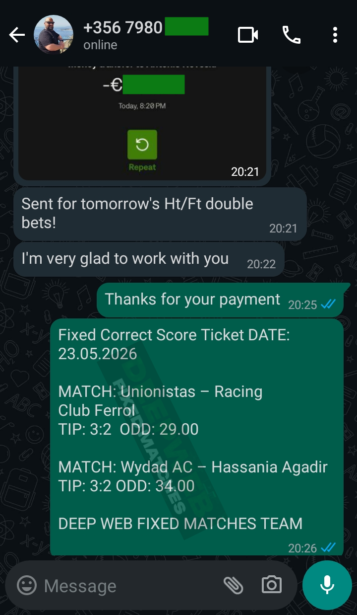 correct score fixed matches big odds 16.05.2026