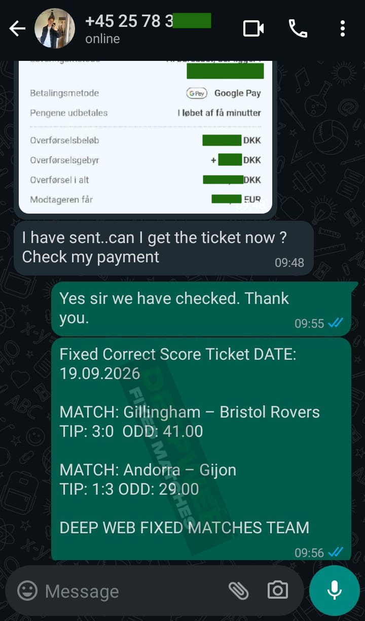 correct score fixed matches big odds 19.09.2026