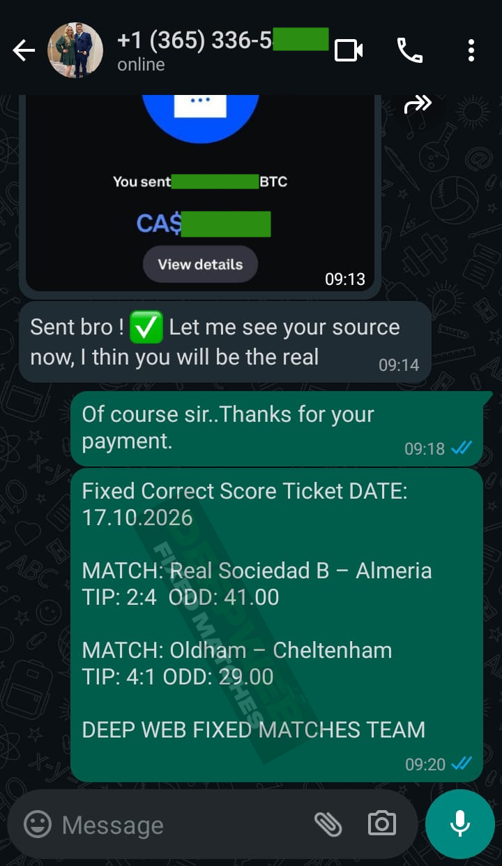 correct score fixed matches big odds 17.10.2026