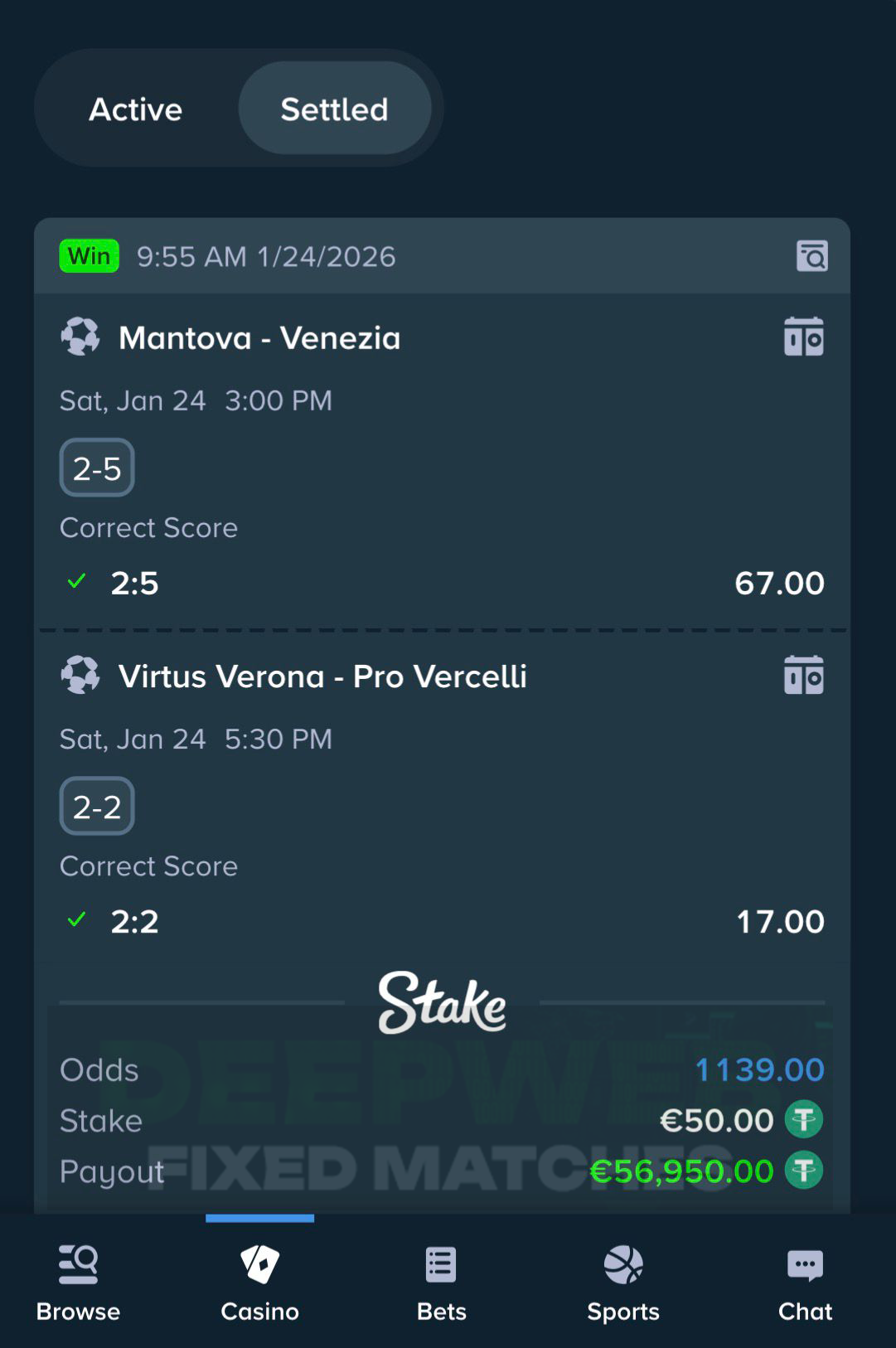 fixed matches correct score 24.01.2026