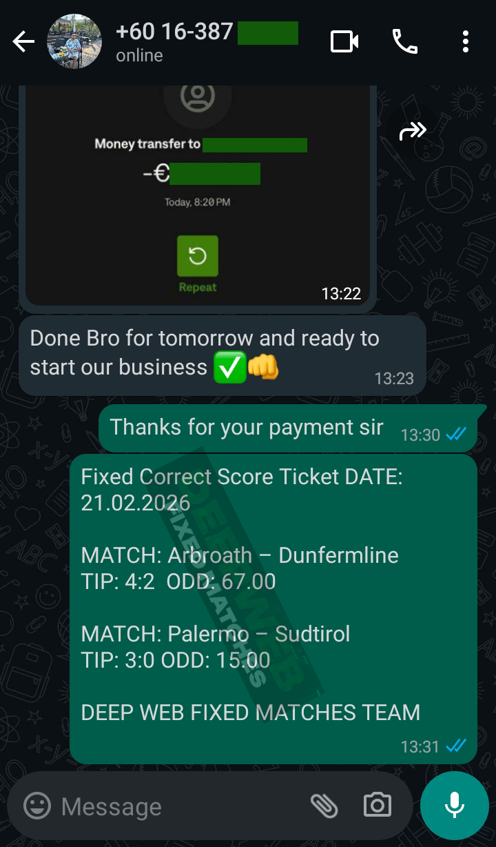 correct score fixed matches big odds 21.02.2026