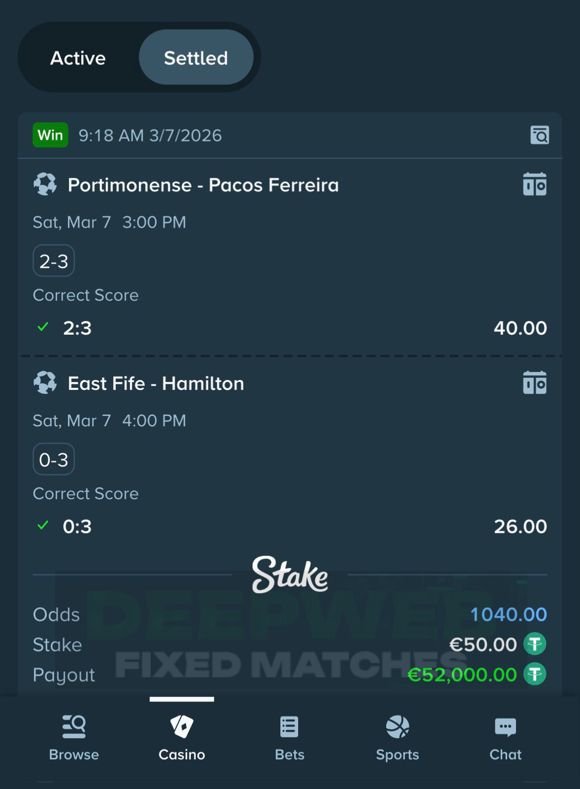 fixed matches correct score 07.03.2026