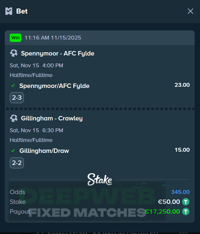 halftime fulltime fixed matches 15.11.2025