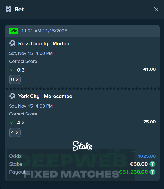 fixed matches correct score 15.11.2025