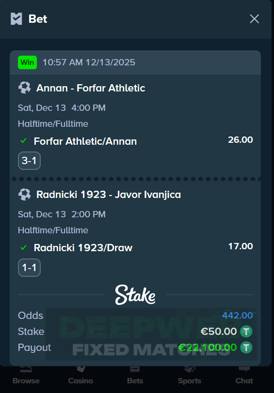 halftime fulltime fixed matches 13.12.2025