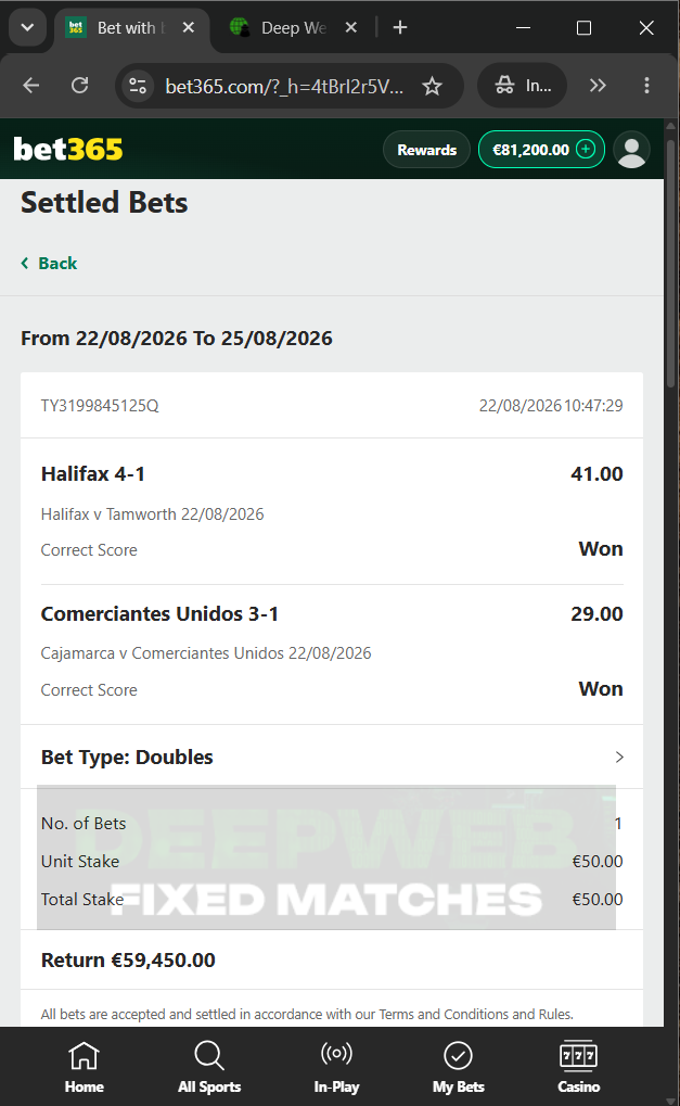 fixed matches correct score 22.08.2026