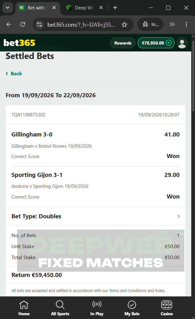 fixed matches correct score 19.09.2026