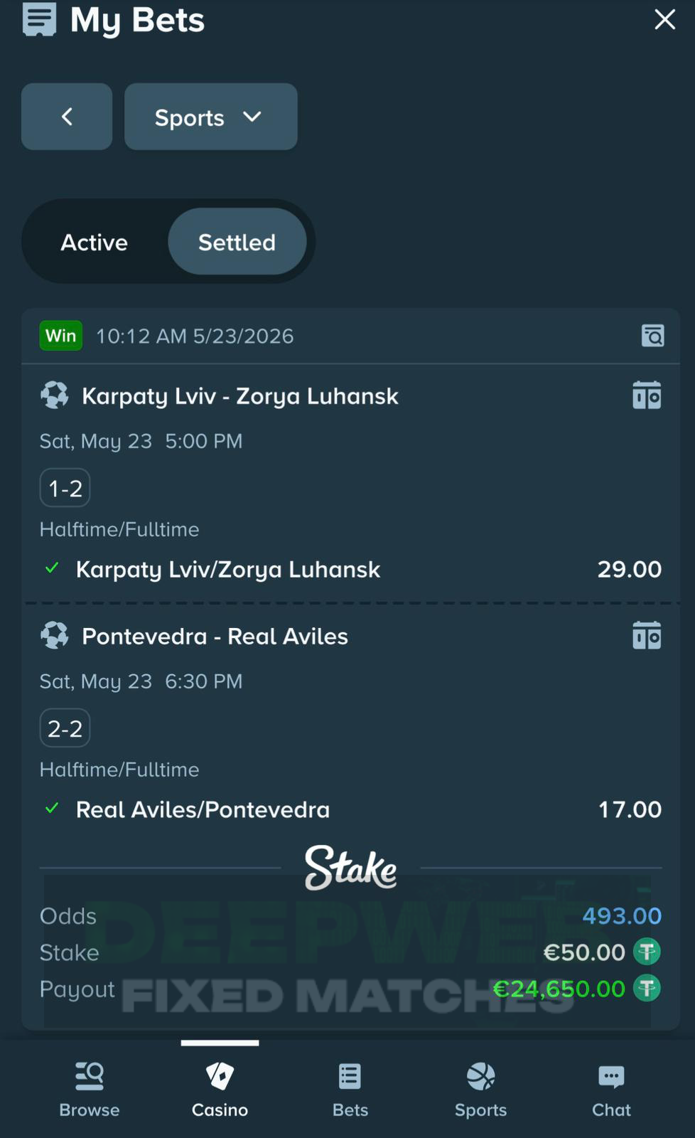 halftime fulltime fixed matches 23.05.2026