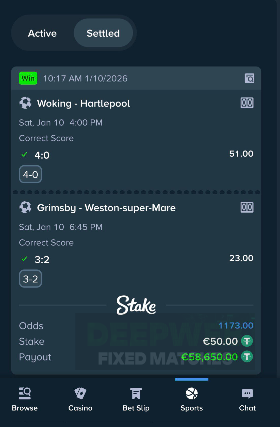 fixed matches correct score 10.01.2026